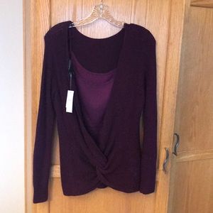 New Reversible Dark Plum Sweater/ Camisole Small